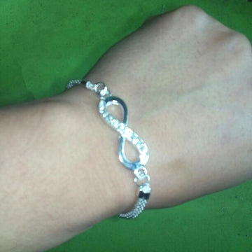 Attractive Silver Plated Rhinestone Infinity Bracelet - Best Online Prices by Jewellery Supermarket - The Jewellery Supermarket